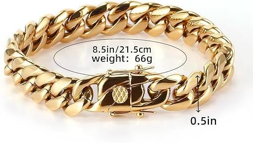 18K Gold Miami Bracelet, Mesh Bracelet, Hip-Hop Style, Fashionable and Versatile, Adds Charm, Gift for Men and Women, Birthday/Thanksgiving/Christmas and Other Holiday Gifts
