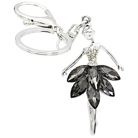 TTYY Keychain for Women Purse Charms for Handbags Beautiful Metal Rhinestone Pendant Eagle Bear Dancing girl Key and Shoe (Metal Dancing girl) Cover