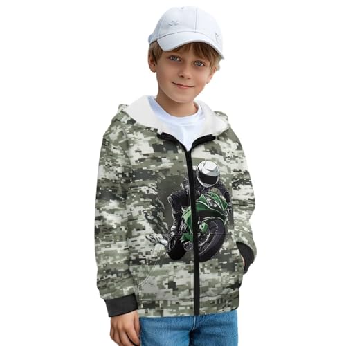 Boys Zip Up Hoodie Cozy Lightweight Kids Long Sleeve Hooded Athletic Sweatshirt for Sports and Daily Wear S-XL