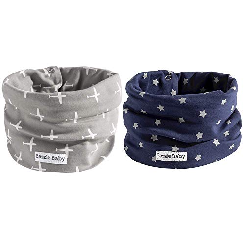 Image of Bazzle Baby Baby Scarf BANDOBIB - snap closure & premium double layer to keep babies and toddlers warm and free from drool.