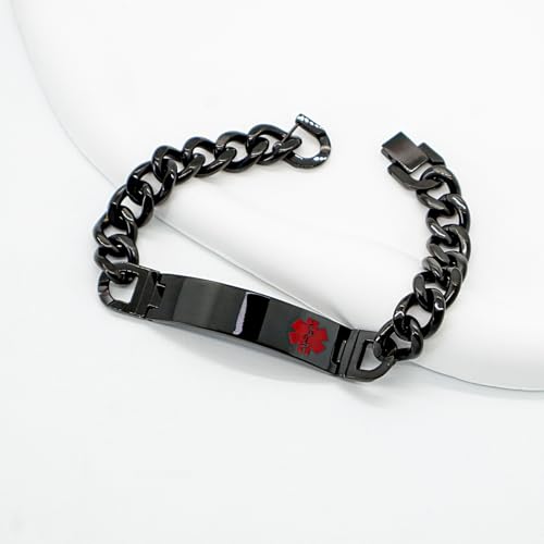 Custom Engraved Medical Alert ID Bracelet for Men - Stainless Steel Medical ID Bracelet for Men - Essential Health Information Wristband - Emergency Safety Accessory3