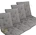 Home Tresor - Set Cuscini per Sedie con Schienale, Cuscini per Sedie da Interno, Esterno, Cucina, Giardino Cuscini Coprisedia Imbottiti 6 cm. con Schienale 4 Pezzi (Grigio)