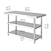 LumaGrove 3 Tier Kitchen Industrial Storage Rack Prep Table Heavy Duty Shelf Storage Cabinet Height Adjustable Triangle Fixed Work Table(50x50x80cm/19.7x19.7x31.5)