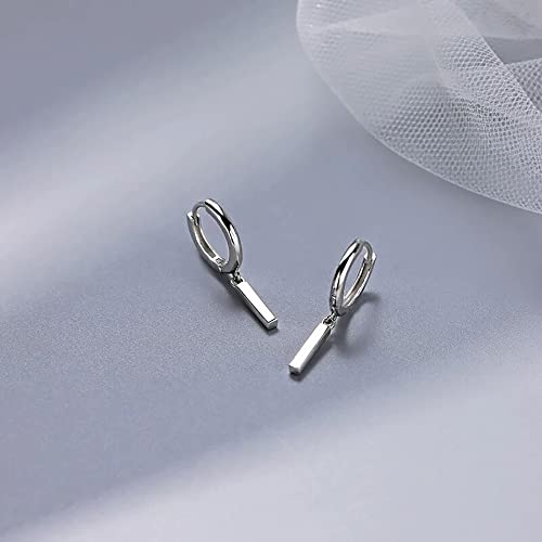 925 Sterling Silver Stick Bar Dangle Hoop Earrings Rectangle Dangling Drop Small Huggie Hoops Earring Hypoallergenic Wrap Cuffs Minimalist Jewelry Gifts For Women Teen Girls Bbf #TOP6
