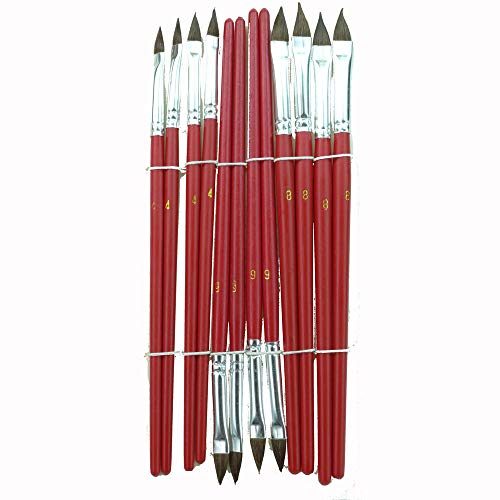 ROTIX Ausbesserungspinsel 12-teiliges Set | Feinhaarpinsel je 4 Stück Gr. 4-6- 8