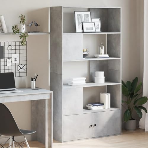 GCHDHAPB Estanterías para el hogar, estanterías y estantes de pie, estantería gris hormigón, 100 x 36 x 189 cm, madera de ingeniería