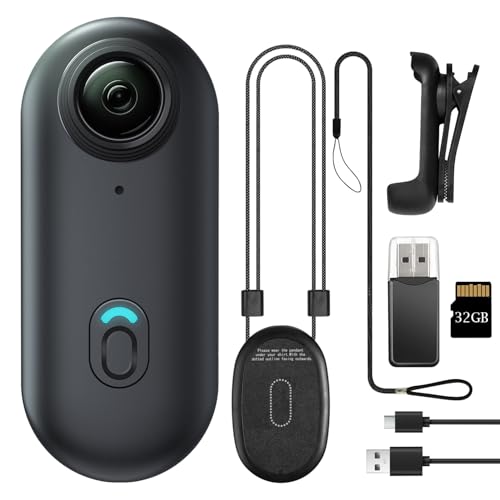 Meoilkolnm Mini Body Camera Wearable Action Body Cam Thumb Size Hands Free Recording Body Worn Camera Premium Portable Camcorder Mount Anywhere for Pet Walking Work Travel (Grey 32GB)