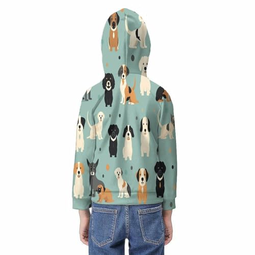 Sweat à capuche chien 3D pour garçon de 12 à 14 ans avec poches - 6