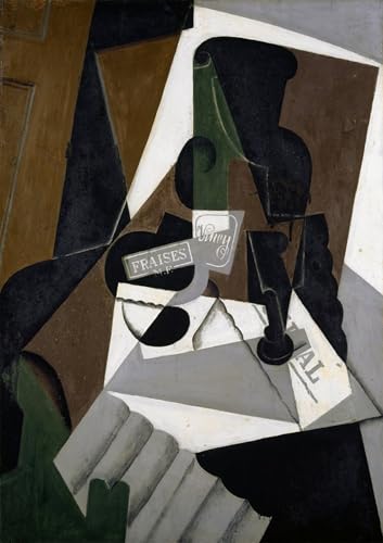 Tableau Juan Gris pot de confiture de fraises impression d'art vintage 60x90cm