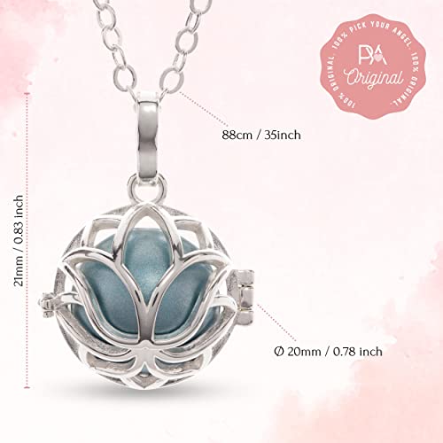 Pya - Pregnancy Necklace For Mothers | Angel Caller Necklace With Pendant And Sound Ball Made Of 925 Sterling Silver 35 Inch | Jewellery Made Of Lotus Flower Pendant, Necklace And Chime Ball. #TOP3