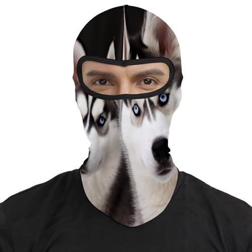 Pasamontaña térmico para hombre y mujer con estampado de perro husky, máscara facial para esquí, motocicleta y clima frío miniatura 2