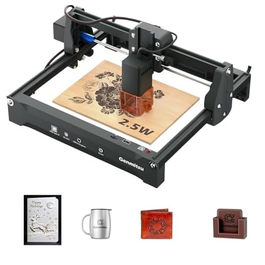 Macchina per incisione laser Genmitsu Kortek 2,5 W, 200 x 150 mm, macchina per incisione portatile per fai da te su legno, pelle, carta, foglie, fibre