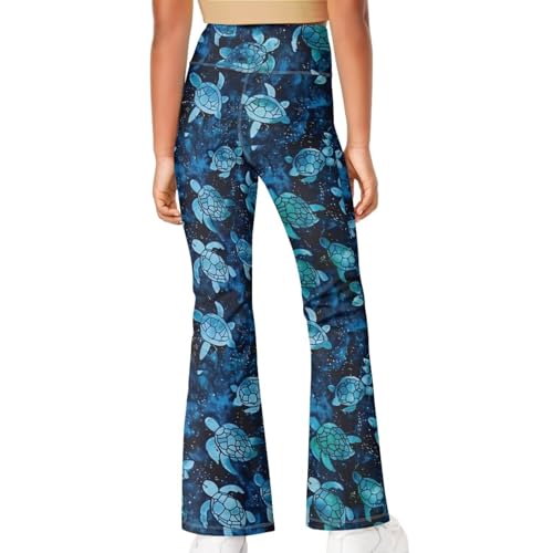 High Waisted Flare Yoga Pants for Girls 5-14 Wide Leg Leggings Pants Tummy Control4