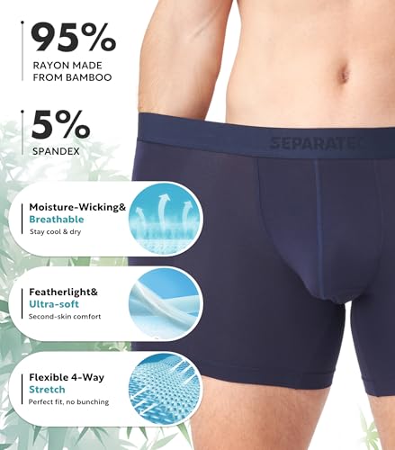 Separatec Mens Underwear with Pouch Moisture Wicking Dual Pouch Boxer Briefs Rayon From Bamboo Underwear Men, Halloween Theme4