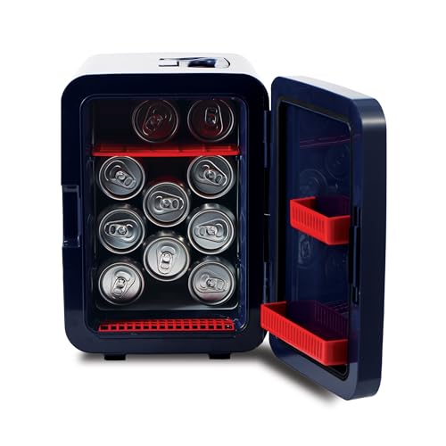 Image of Ukonic NFL New England Patriots 15-Can Mini Fridge 10L - AC /DC Powered, Official Team Colors & Logo, Portable Cooler for Tailgates, Home, Office, or Car