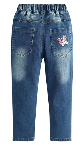 Girls Stretch Denim Jeans Elastic Waist Pants2