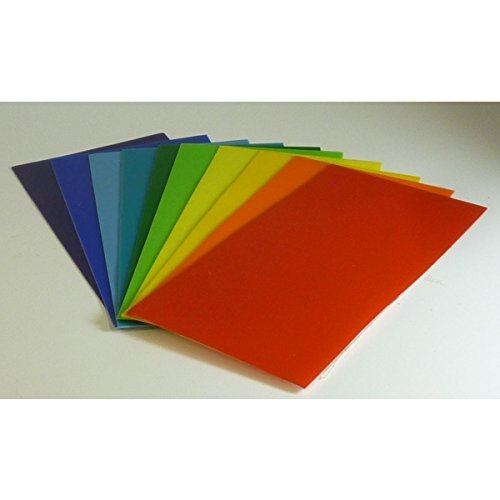 Wachsplatten Sortiment Regenbogen, 10-farbig 20x10 cm 9786 - Verzierwachsplatte 200x100 mm für Kerzen Cover