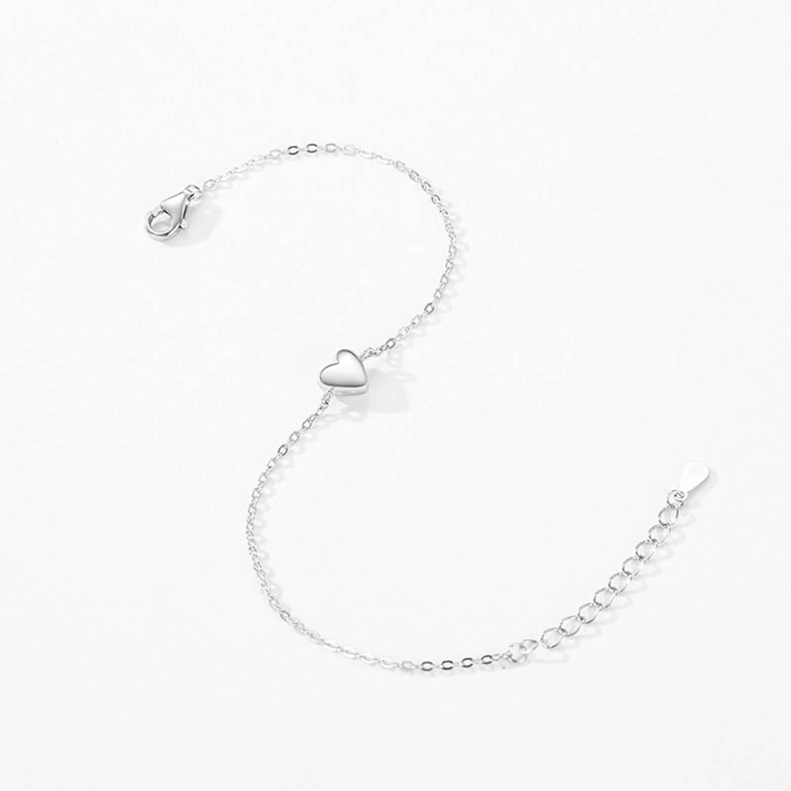 Bracciale da donna in oro giallo 750 18 carati, catena a cuore, vero platino PT950