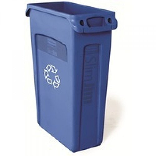 NEWELL FG354007BLUE Slim Jim Venting Channel Waste Container, 87 L, Blue