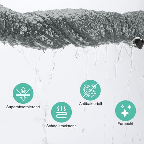 Woiil Hundebademantel aus Mikrofaser, Ultra Saugfähiger Bademantel Hund, Mit Klettverschluss Und Verstellbarem Gummizug, Maschinenwaschbar, Geeignet Für Große, Mittlere Und Kleine Hunde, Grau (M)