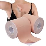 NICENEEDED 2 Rouleau de Ruban Adhésif pour Couvrir Les Tatouages Patchs de Camouflage de Tatouages Couleur Chair Imperméables et Résistants Pansements Élastiques Découpables pour Couvrir Tatouages