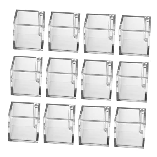 OUNONA 12個透明ボックス 角スイーツ収納ケース ジュエリー収納にも対応 駄菓子や菓子折りの包装用小型多用途ケース