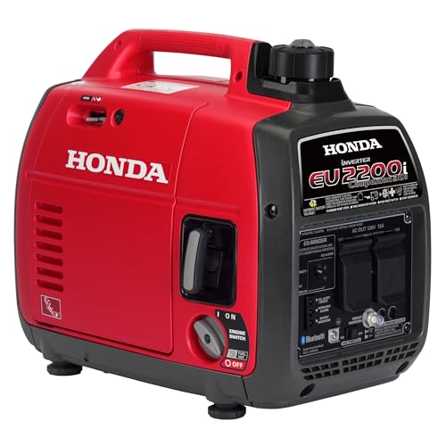 Honda EU2200i Companion 2200 Watt Inverter Generator, Super Quiet 120V Gas Powered Portable Generator for Camping or RV Backup Power Supply, Up to 8.1 Hour Run Time (EU2200ITAN1)
