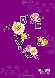 Dotted Notebook B6: Dot Grid Journal Small with Numbered Pages | Be You Flower Design Purple