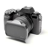 2in1 Retro Square Lens Protector,Soft XC15-45 Lens Hood,52mm Screw in Camera Lens Cap Cover