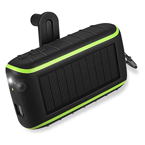 Solar-Ladegerät Für Den Außenbereich Tragbares Telefon-Ladegerät 2 USB-Anschlüsse Solar Power Bank Mit LED-Taschenlampe Multifunktions-Handkurbel