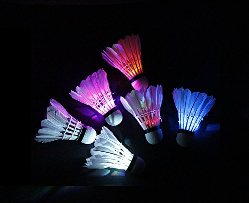 LED Badminton Set Shuttlecock Dark Night Glow Birdies Lighting for Outdoor/Indoor Sports Activities (Colorful) - Thumbnail 2