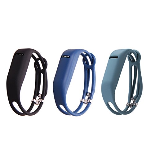 I-SMILE 3PCS Replacement Bands with Metal Clasps for Fitbit Flex, Set of 3 with 2 Piece Silicon Fastener Ring 9, Large