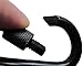 LeBeila 5 PCS Carabiner Climbing D Ring Keychain with Clip Durable Heavy Duty Aluminum Screw Locking Hooks for Hiking, Fishing and Outdoors (Black)