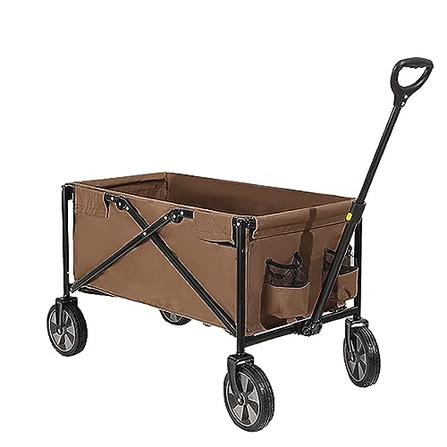 Trolley, zusammenklappbarer Trolley, 140 l großes Fassungsvermögen, ultraleichter Strandbuggy-Trolley mit 4 großen, geländegängigen Rädern, Faltbarer Trolley mit verstellbaren Griffen (Farbe