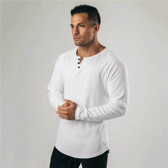 Image of Men's Henley Full Sleeve T-Shirt