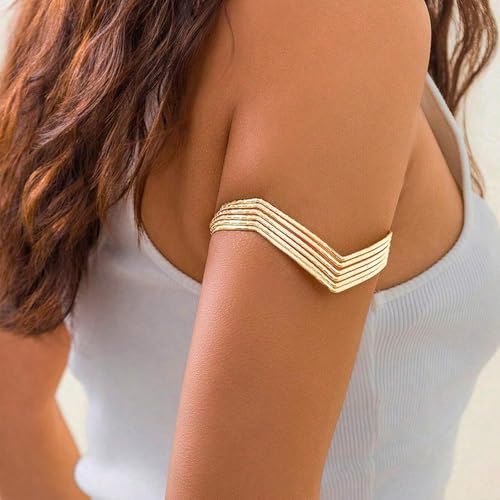 Image of Long tiantian Gold Arm Cuff Upper Arm Armband Greek Goddess Costume Jewelry