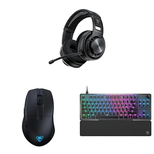 Turtle Beach PC Gaming Bundle: Atlas Air Wireless Headset + Pure Air Wireless Gaming Mouse + Vulcan II TKL Pro Customizable LED Keyboard (Black)