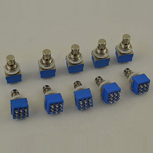 10PCS/LOT 3PDT 9 Pins Box Stomp Guitar Effect Pedal Foot Switch True Bypass
