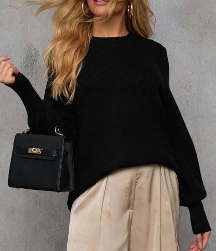 Lacozy Long Sleeve Sweaters for Women Turtleneck Pullover Lantern Knit Sweater Casual Jumper Tops Fall Fashion Trendy4