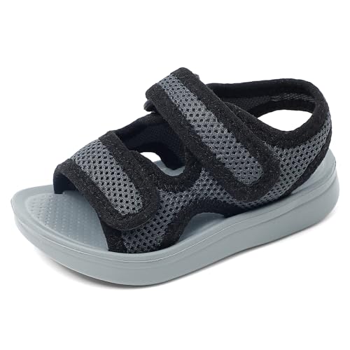 Image of MK MATT KEELY Unisex Kids Summer Slide Sandals Baby Comfort Anti-Slip Open Toe Adjustable Walking Beach Shower Shoes for Boys Girls
