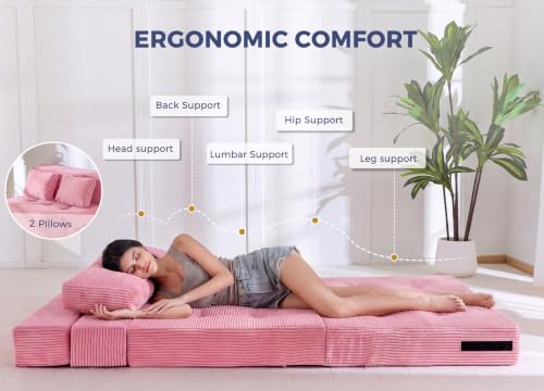 Image of MAXYOYO Convertible Sofa Bed, Fold Out Sofa Couch with Pillow for Adults