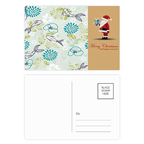 Cartes postales de correspondance avec illustration végétale bleue lot de 20 unités