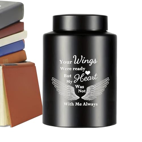 Fukamou Urnas para Cenizas De Mascotas,Urnas para Cenizas De Mascotas | Recipiente Hermético con Alas De Ángel para Perros, Uso En Funerales Hogar Jardín O Exteriores