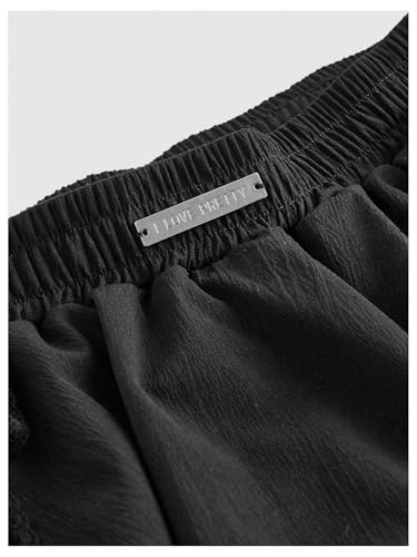 SOLY HUX Women's Bubble Mini Skirt Y2k Bow Elastic Waist Ruffle A Line Puff Skirt3