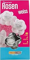 DECOCINO Rosen aus Esspapier Weiß (2 x 8 Stk.)– als essbare Blumen für Hochzeits-Deko & Geburtstags-Deko auf Torten, Kuchen, Cup-Cakes, Muffins!