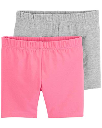 Carter's Little Girls' 2-Pack Bike Shorts (5T, Grey/Pink)