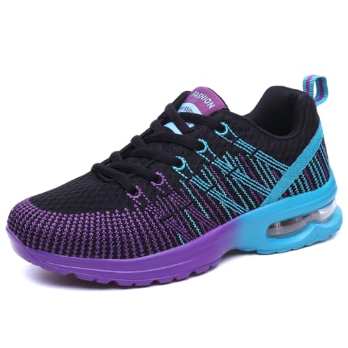 Trail Running Shoes for Women Gym Workout Sneakers Athletic Walking Shoes Fashion Sneaker Black Purple Size 73