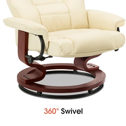 MCombo-Manual-Swivel-Recliner-with-Ottoman-Chair-Ottoman-Set-for-RV-Small-Spaces-Living-Room-Bedroom-Office-9019-Faux-Leather-Cream-White MCombo Manual Swivel Recliner with Ottoman Chair Ottoman Set for RV Small Spaces Living Room Bedroom Office 9019 Faux Leather Cream White