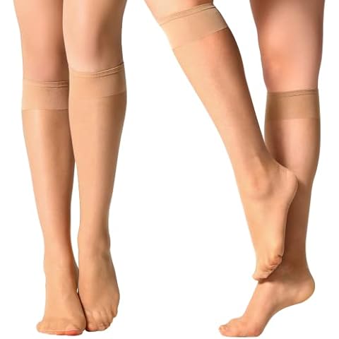 Yilanmy 12 Pairs Sheer Knee High Stockings Cover