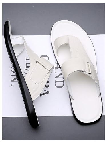 Verdusa Men's PU Leather Thong Sandals Open Toe Slip on Slippers2